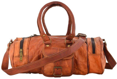 

iHandikart Handmade Leather Bag | Duffle Bag | Travel Bag | Gym & Yoga Bag | Luggage Bag | 24" x 11" x 11" Travel Duffel Bag(Brown)