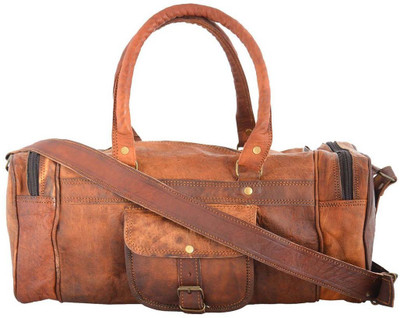 

iHandikart Handmade Leather Bag | Duffle Bag | Travel Bag | Gym & Yoga Bag | 28" x 12" x 12" Travel Duffel Bag(Brown)