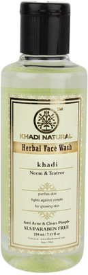Khadi Natural Neem & Tea Tree Face Wash SLS & Paraben Free Pack of 2 Face Wash(420 g)
