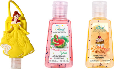 

KLEANSE Advanced Instant Hand Sanitizer - anti-bacterialn Water melon & Cinnamon Muffins sanitizer Gel with 3D holder(30 ml, Pack of 3)