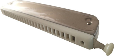 AVB Special 48 Holes Chromatic Mouth Organ / Harmonica / French Harp / Harmonicon / Kazoo / Panpipe With Scale Change Option And Key-C (8 Inch 20 Cm)(White)