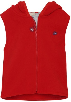 

FS Mini Klub Sleeveless Solid Baby Boys Casual Jacket, Red