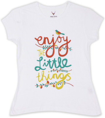 

Allen Solly Junior Girls Printed Cotton T Shirt(White, Pack of 1