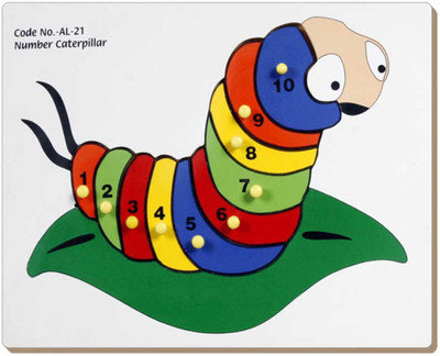

Little Genius Number Caterpillar Tray With Knob(Multicolor)