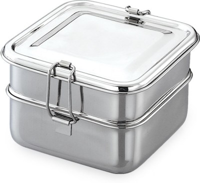 

jvl Square lunch box 2 Containers Lunch Box(750 ml), Steel