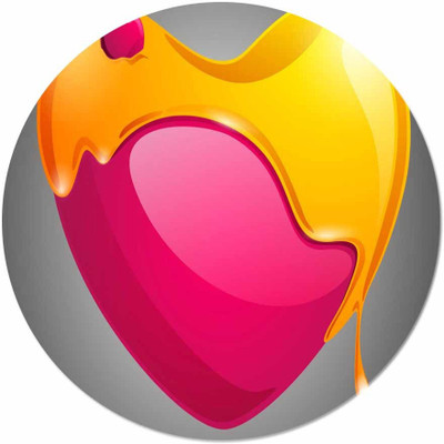 

Maison N Mode Loving Heart round Mouse Pad Mousepad(Multicolor)