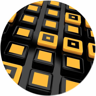 

Maison N Mode Black Yelow round Mouse Pad Mousepad(Multicolor)