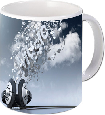 

Maison N Mode Music Headfone Coffee Ceramic Mug(330 ml), Multicolor