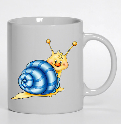

PIXART Blue Snail Photo Printed Ceramic Mug(250 ml), White