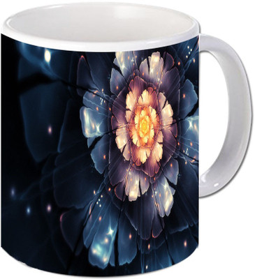 

Maison N Mode Blue Flower Coffee Ceramic Mug(330 ml), Multicolor