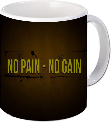 

Maison N Mode No Pain No Gain Coffee Ceramic Mug(330 ml), Multicolor
