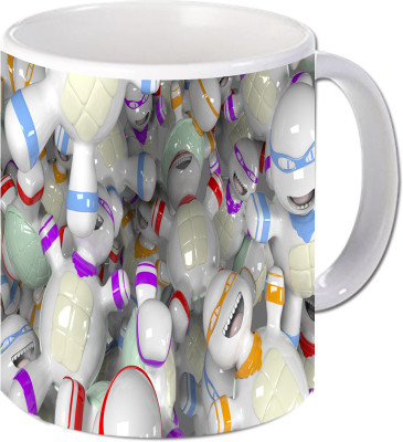 

Maison N Mode White ZOZO Coffee Ceramic Mug(330 ml), Multicolor