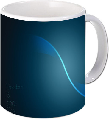 

Maison N Mode Freedon Life Coffee Ceramic Mug(330 ml), Multicolor