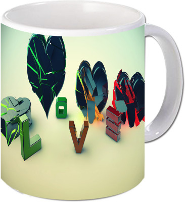 

Maison N Mode Love Heart Coffee Ceramic Mug(330 ml), Multicolor