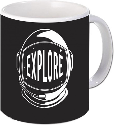 

Maison N Mode Explore Coffee Ceramic Mug(330 ml), Multicolor