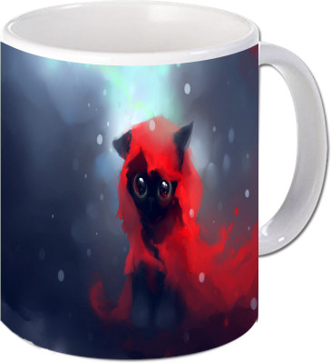 

Maison N Mode Bk Eye Ball Coffee Ceramic Mug(330 ml), Multicolor