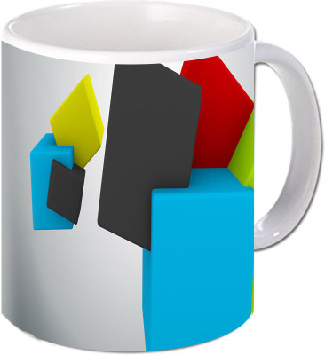 

Maison N Mode 3D Block Coffee Ceramic Mug(330 ml), Multicolor