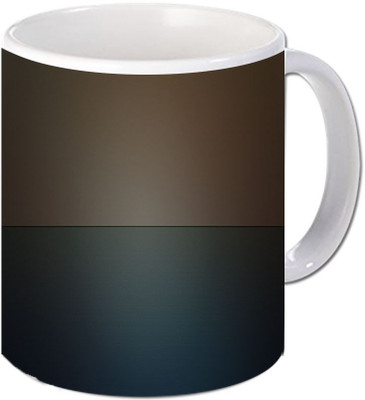 

Maison N Mode Brown Blue Coffee Ceramic Mug(330 ml), Multicolor
