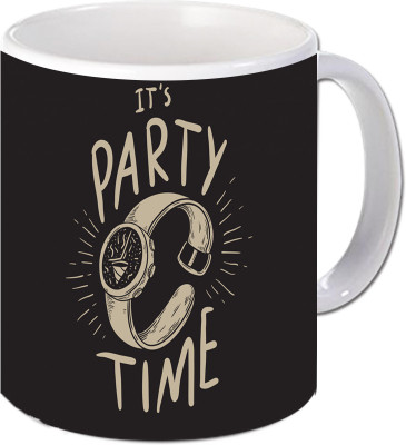 

Maison N Mode Its Party Time Coffee Ceramic Mug(330 ml), Multicolor