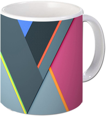 

Maison N Mode V Effect Coffee Ceramic Mug(330 ml), Multicolor
