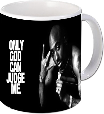 

Maison N Mode God Can Judge Coffee Ceramic Mug(330 ml), Multicolor