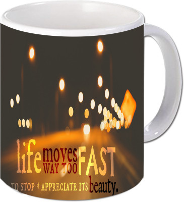 

Maison N Mode Life Moves Coffee Ceramic Mug(330 ml), Multicolor