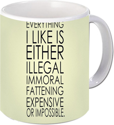 

Maison N Mode Expensive Coffee Ceramic Mug(330 ml), Multicolor