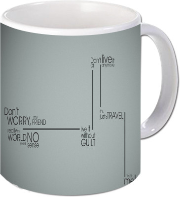 

Maison N Mode Don’t Live Coffee Ceramic Mug(330 ml), Multicolor