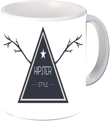 

Maison N Mode Hipster Style Coffee Ceramic Mug(330 ml), Multicolor