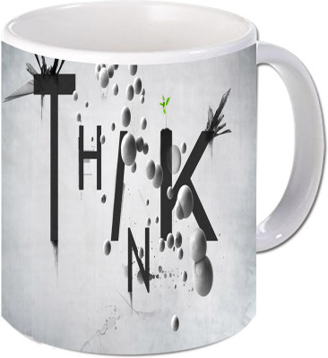 

Maison N Mode Think Coffee Ceramic Mug(330 ml), Multicolor
