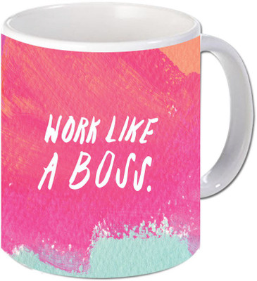 

Maison N Mode Work Like A Boss Coffee Ceramic Mug(330 ml), Multicolor