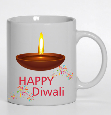 

PIXART Happy Diwali Spacial Ceramic Mug(250 ml), White