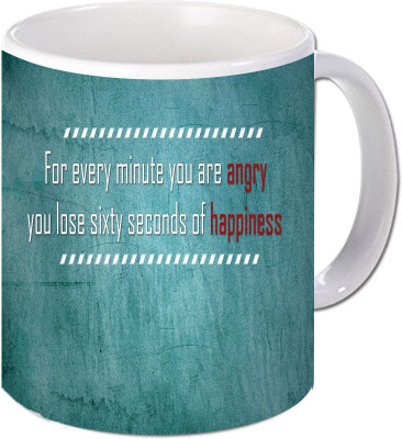 

Maison N Mode Angry Happy Coffee Ceramic Mug(330 ml), Multicolor