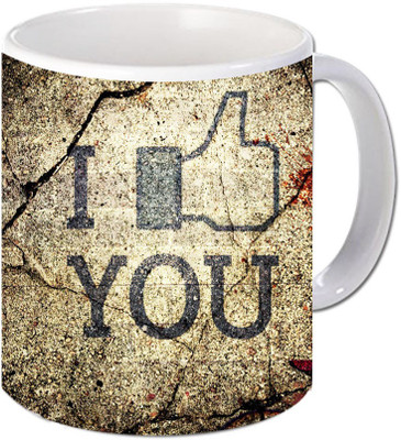 

Maison N Mode I Like You Coffee Ceramic Mug(330 ml), Multicolor
