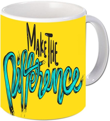 

Maison N Mode Make The Diffrence Coffee Ceramic Mug(330 ml), Multicolor