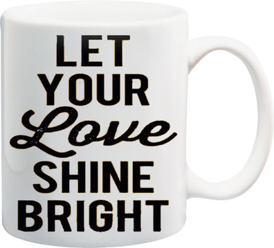 

ME&YOU Love Shine Bright Printed Ceramic Mug(325 ml), Multicolor