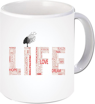Maison N Mode Life Love Coffee Ceramic Mug(330 ml), Multicolor