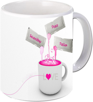 

Maison N Mode Friendship Pcs Coffee Ceramic Mug(330 ml), Multicolor