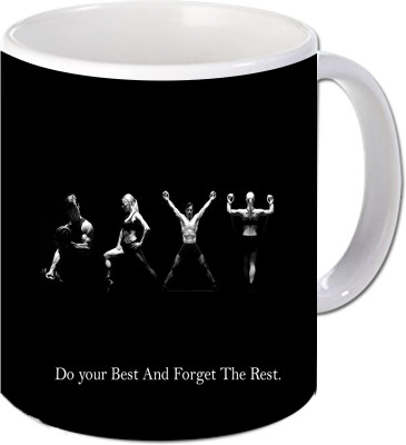 

Maison N Mode Do Your Best Coffee Ceramic Mug(330 ml), Multicolor