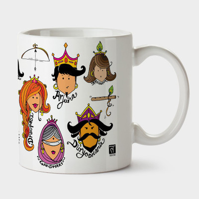 

Tathya Mahabharat Ceramic Mug(350 ml), White