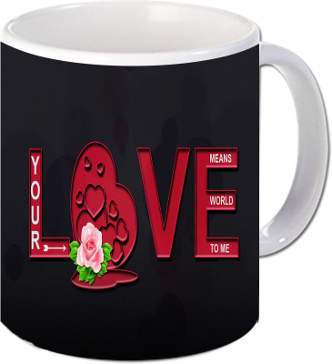 

Maison N Mode Love Areed Coffee Ceramic Mug(330 ml), Multicolor