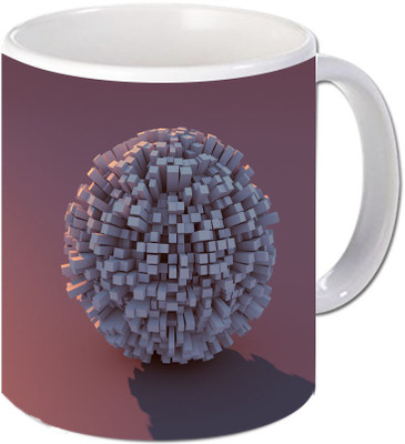 

Maison N Mode Wood Ball Coffee Ceramic Mug(330 ml), Multicolor