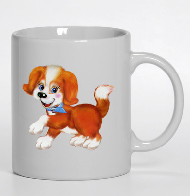 

PIXART Cute Pappy Ceramic Mug(250 ml), White