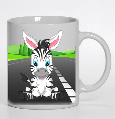 

PIXART Baby Zebra AT Road Ceramic Mug(250 ml), White