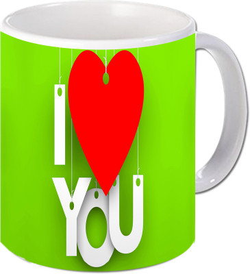 

Maison N Mode I Love You Coffee Ceramic Mug(330 ml), Multicolor