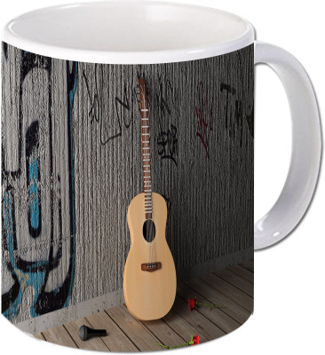 

Maison N Mode Guitar Coffee Ceramic Mug(330 ml), Multicolor