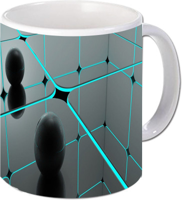 

Maison N Mode Bk 3d Ball Coffee Ceramic Mug(330 ml), Multicolor
