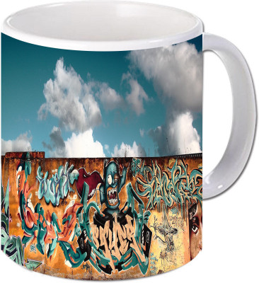 

Maison N Mode Skull Coffee Ceramic Mug(330 ml), Multicolor