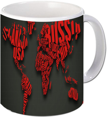 

Maison N Mode Areussian Text Coffee Ceramic Mug(330 ml), Multicolor