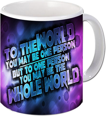 

Maison N Mode To The World Coffee Ceramic Mug(330 ml), Multicolor